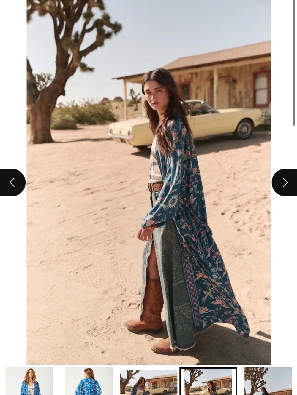 Spell Desert Bandita Kimono - Cobalt Blue - like New! - Sz S/M - Picture 9 of 9